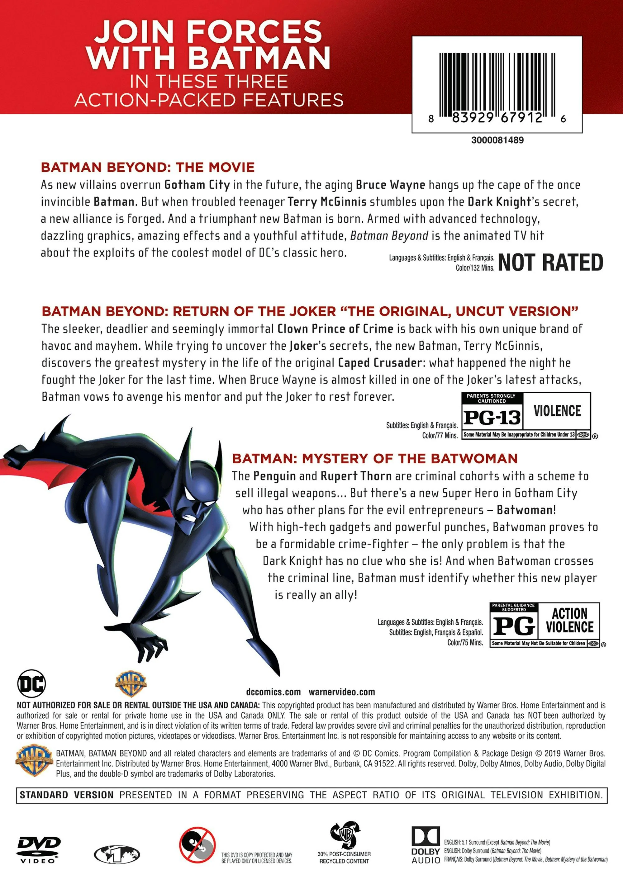 Batman Beyond/Return of the Joker/Batman: Mystery of the Batwoman (DVD Triple Feature) [DVD] - Image 2