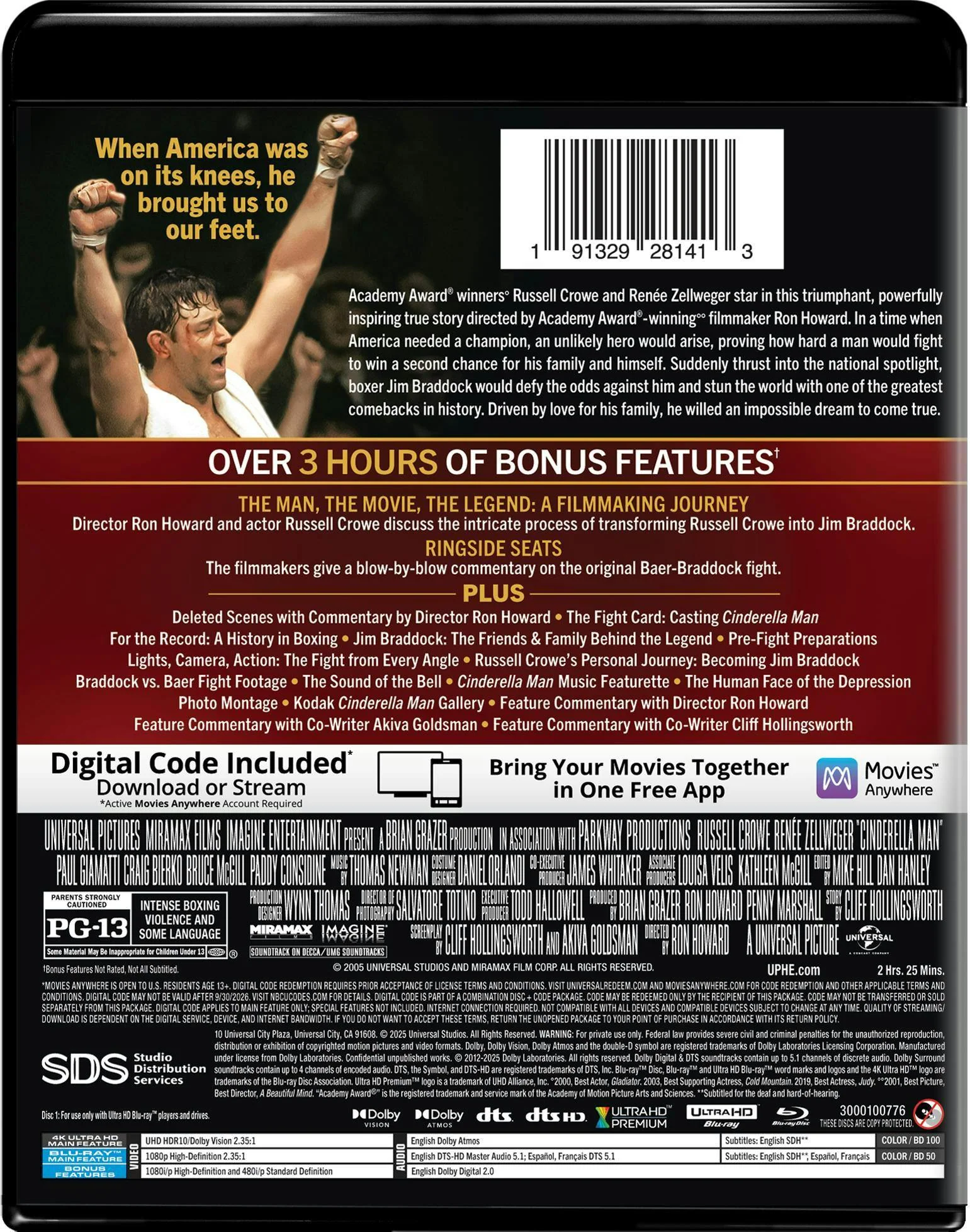 Cinderella Man - 4K Ultra HD + Blu-ray + Digital (4K Ultra HD + Blu-ray + Digital) [UHD] - Image 3