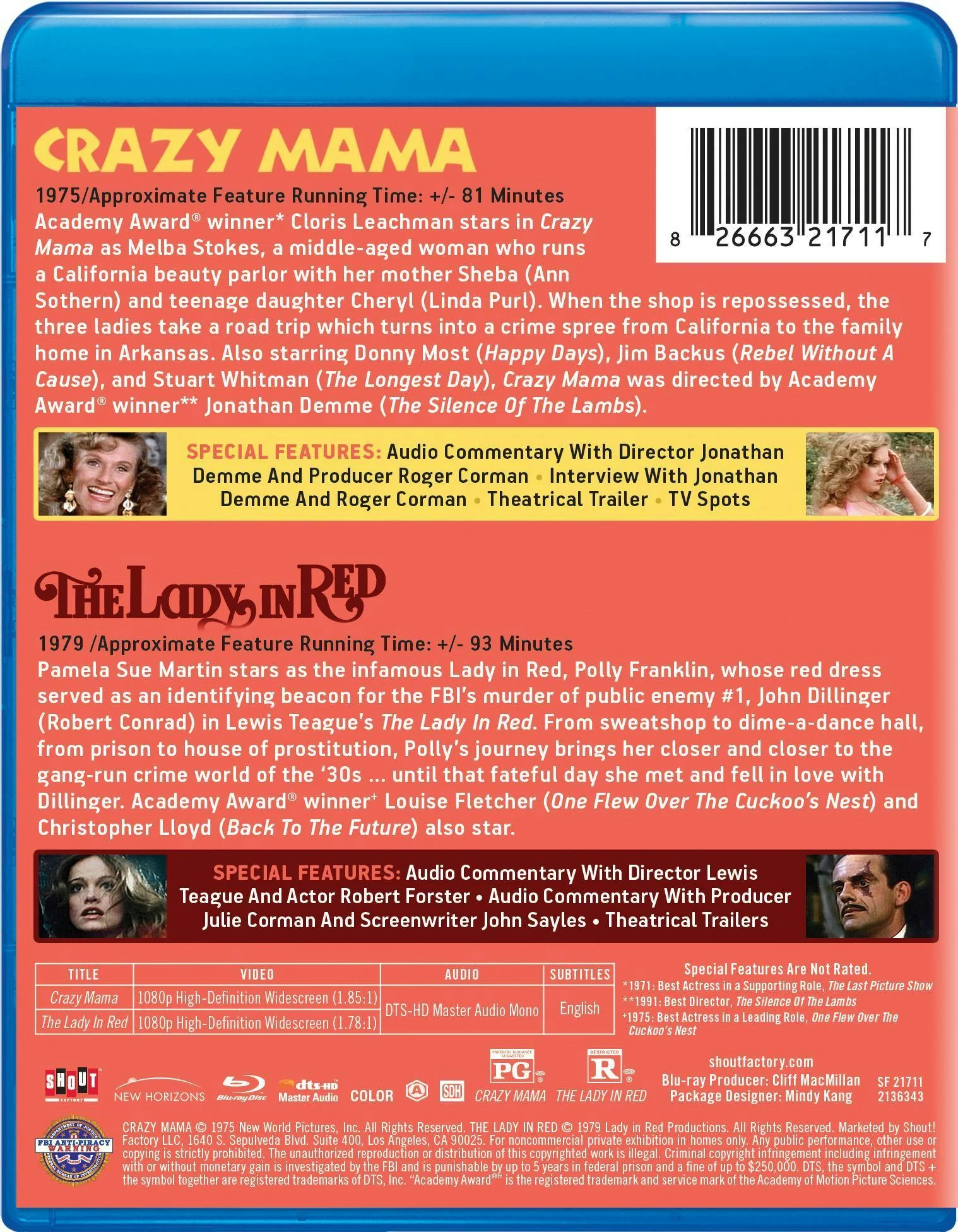 Crazy Mama/Lady In Red [Blu-ray] - Image 3