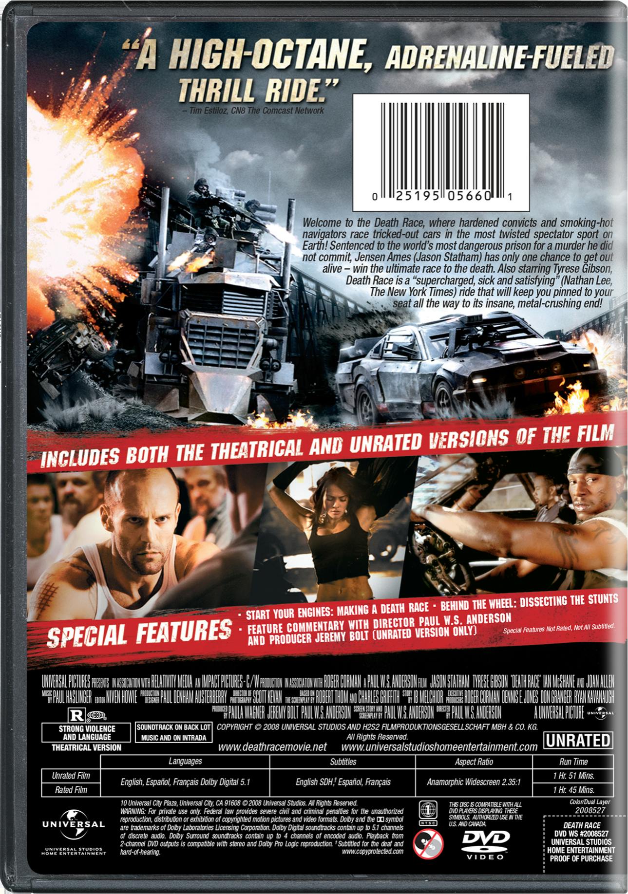 Death Race (DVD Unrated) [DVD] - Image 3