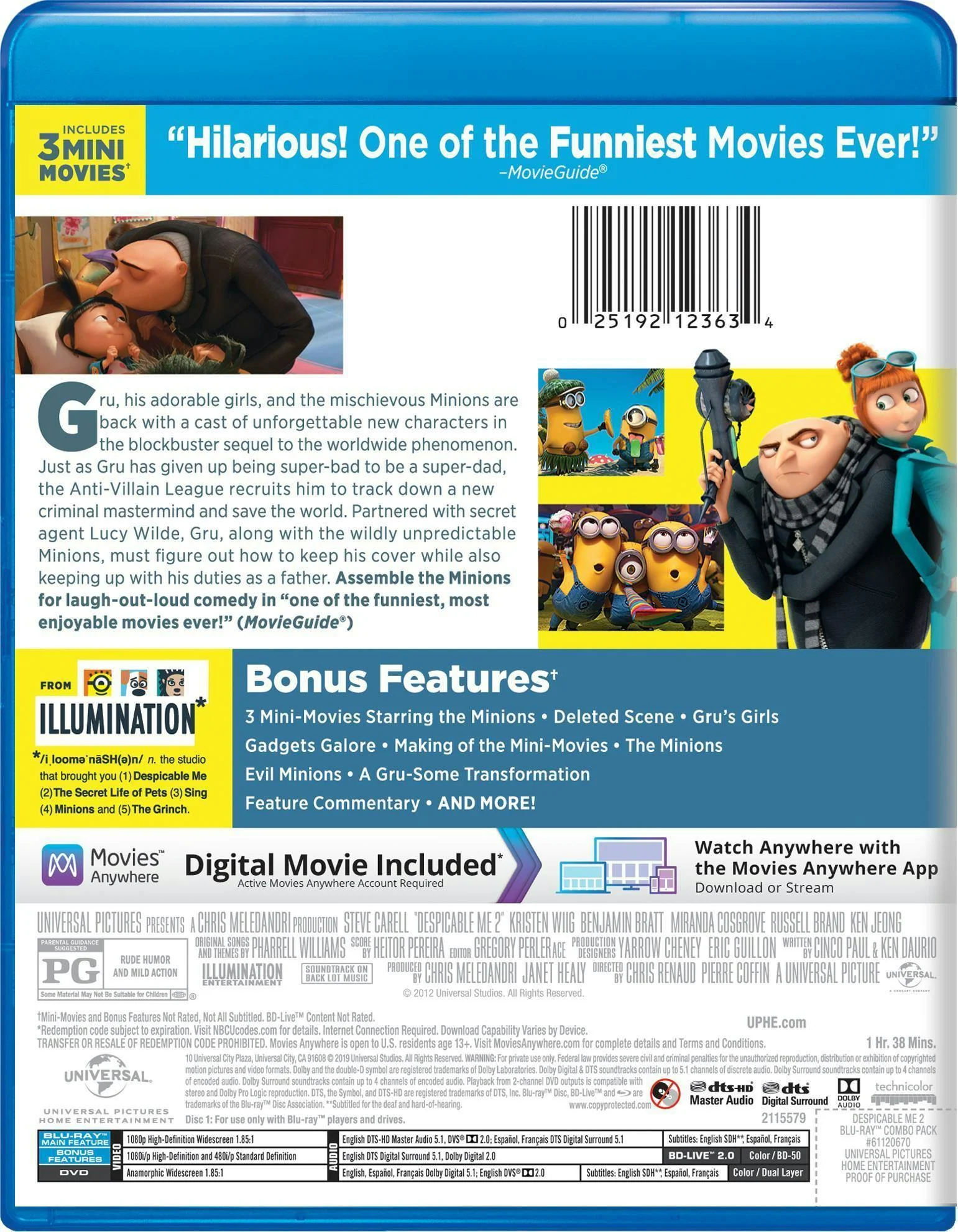 Despicable Me 2 (DVD + Digital) [Blu-ray] - Image 2