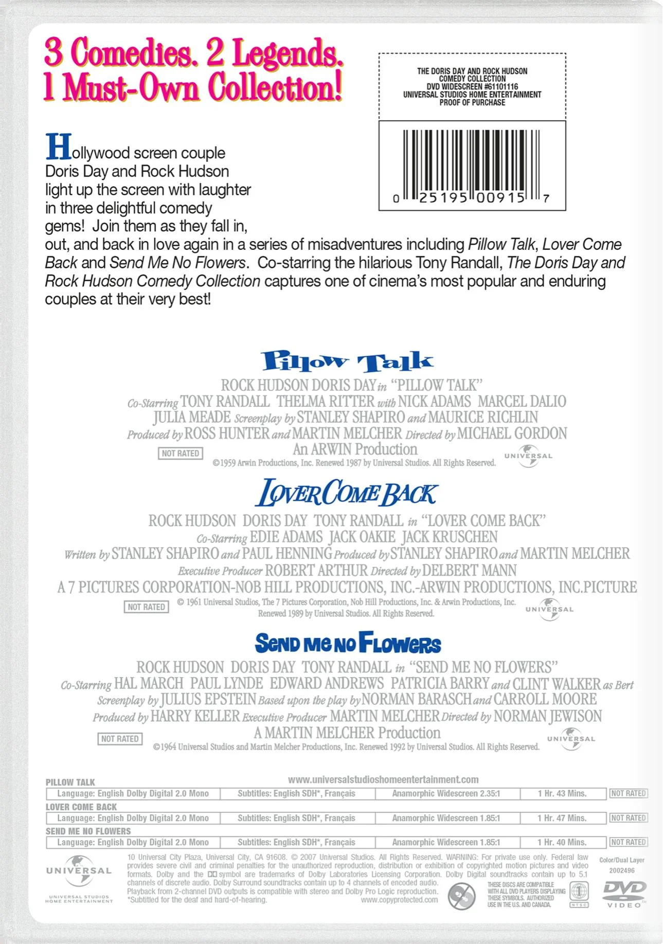 Doris Day and Rock Hudson Comedy Collection (DVD Franchise Collection) [DVD] - Image 2