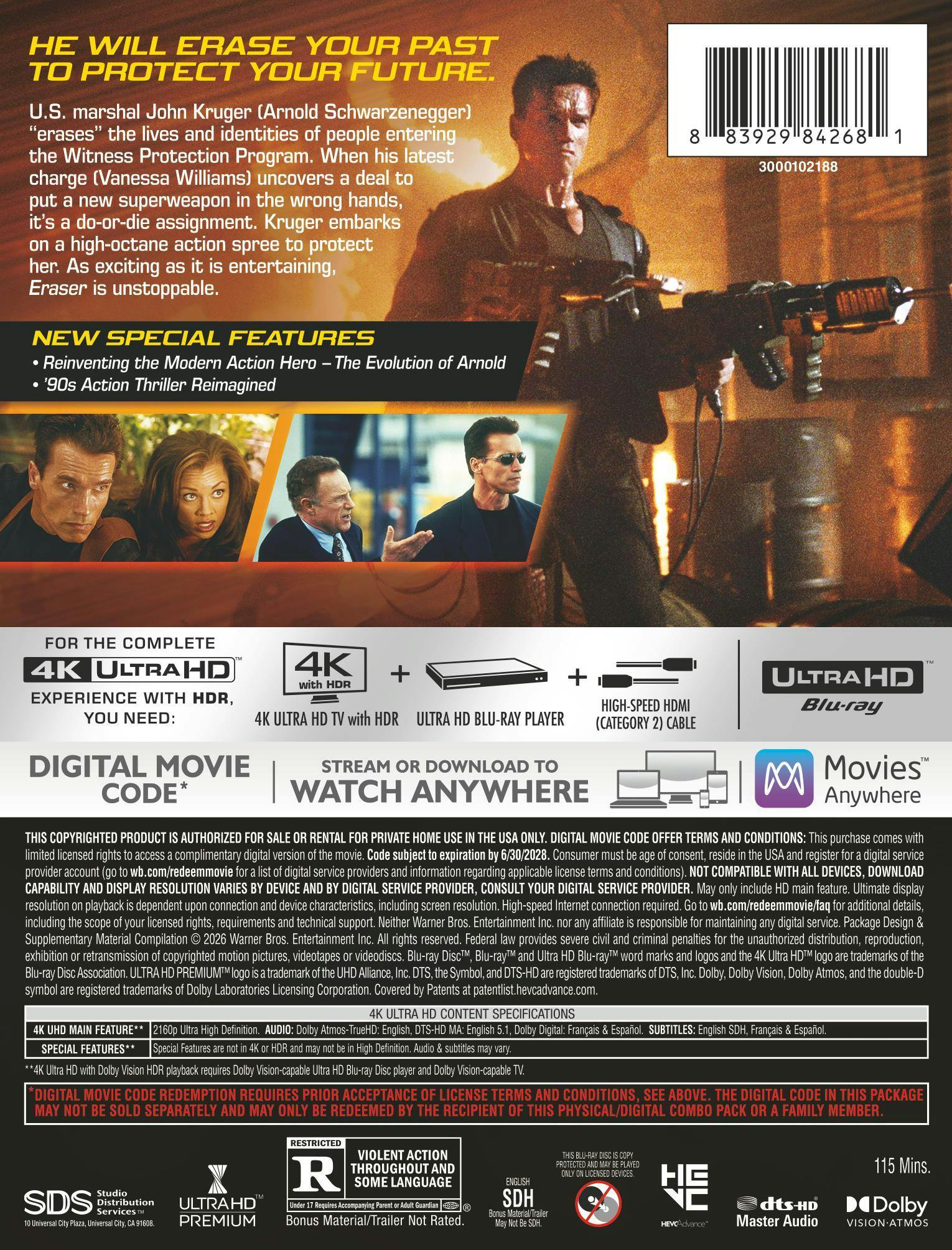 Eraser 30th Anniversary Edition (Limited Edition 4K Ultra HD Steelbook + Digital) [UHD] - Image 3