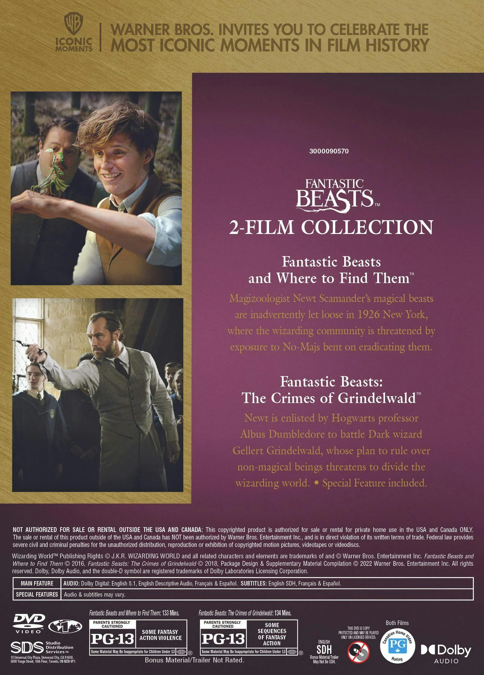 Fantastic Beasts: 2-film Collection (Iconic Moments LL) (DVD New Box Art) [DVD] - Image 2