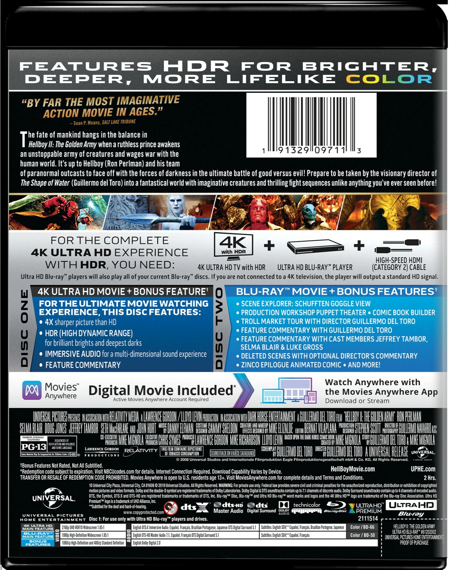Hellboy 2 - The Golden Army (4K Ultra HD) [UHD] - Image 2