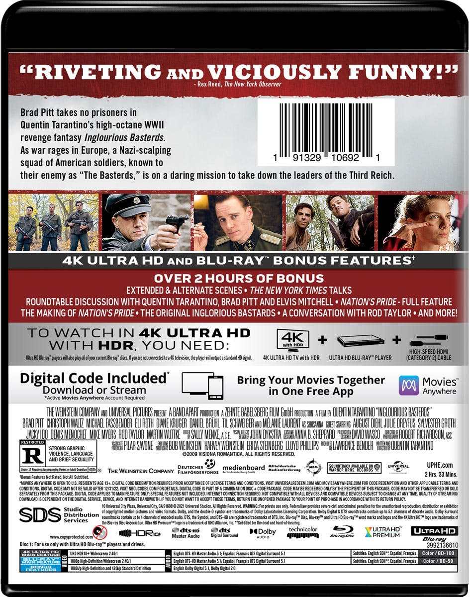 Inglourious Basterds (4K Ultra HD + Blu-ray) [UHD] - Image 3