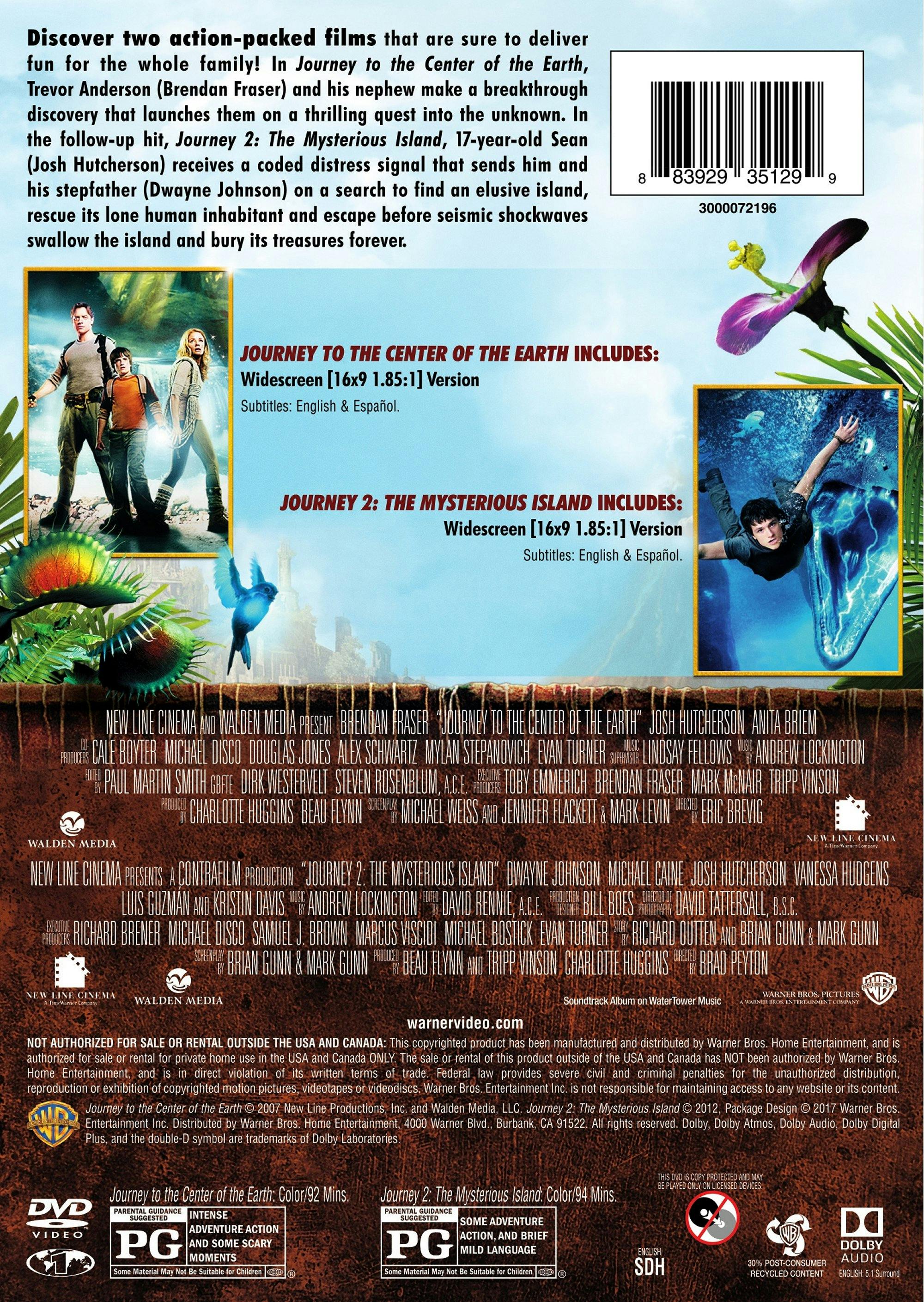 Journey to the Center of the Earth/Journey 2 Mysterious Island (DVD Double Feature) [DVD] - Image 2