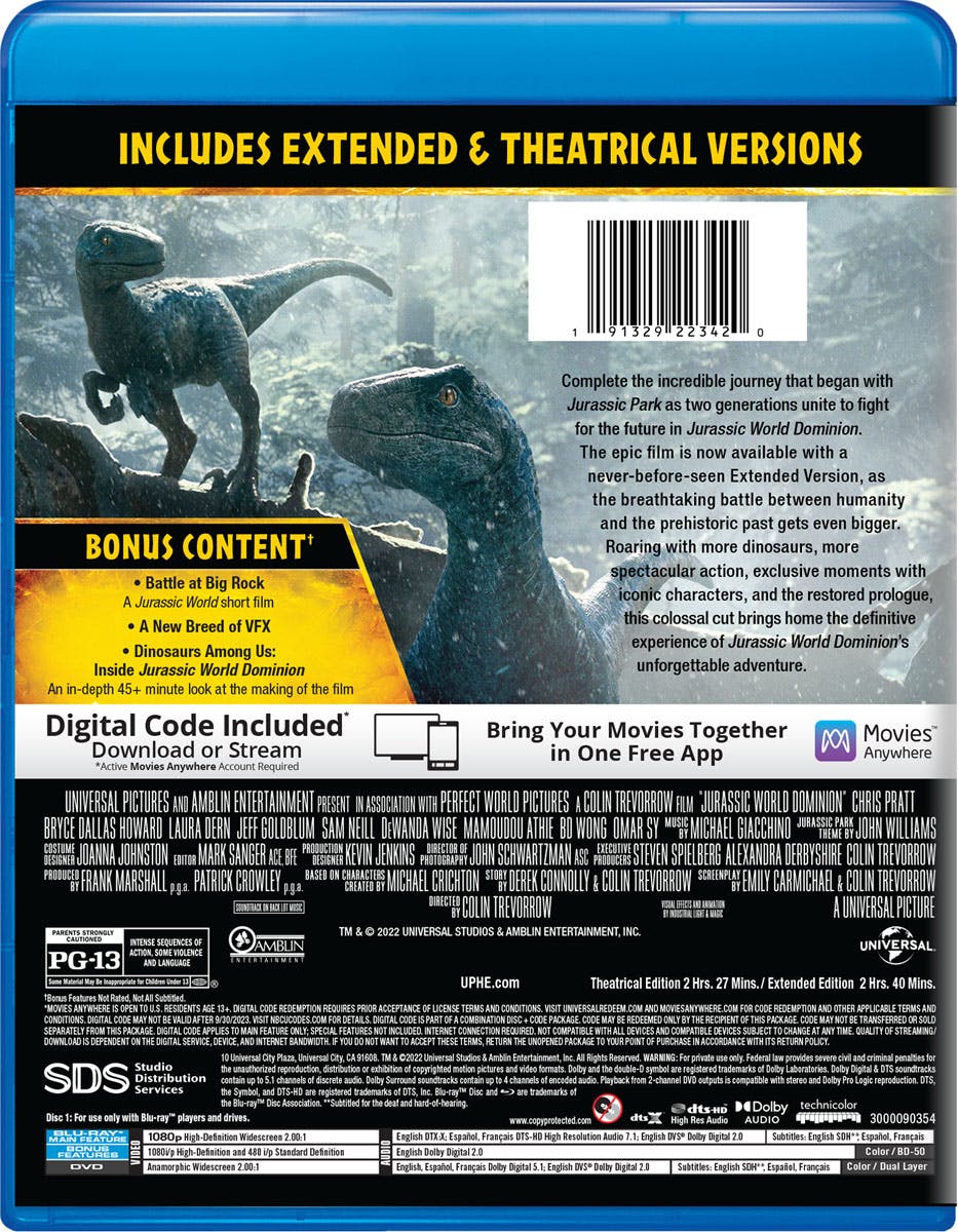 Jurassic World: Dominion (with DVD) [Blu-ray] - Image 3