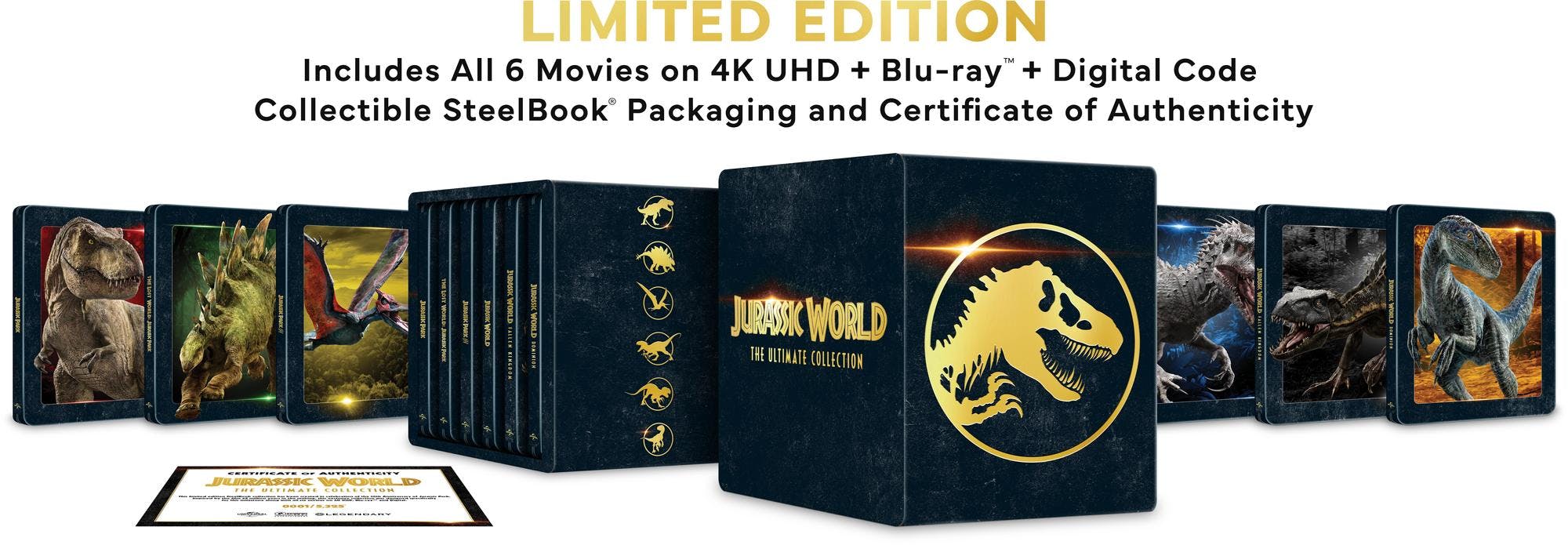 Jurassic World Ultimate Collection - Limited Edition 4K Steelbook (4K Ultra HD + Blu-ray + Digital) [UHD]