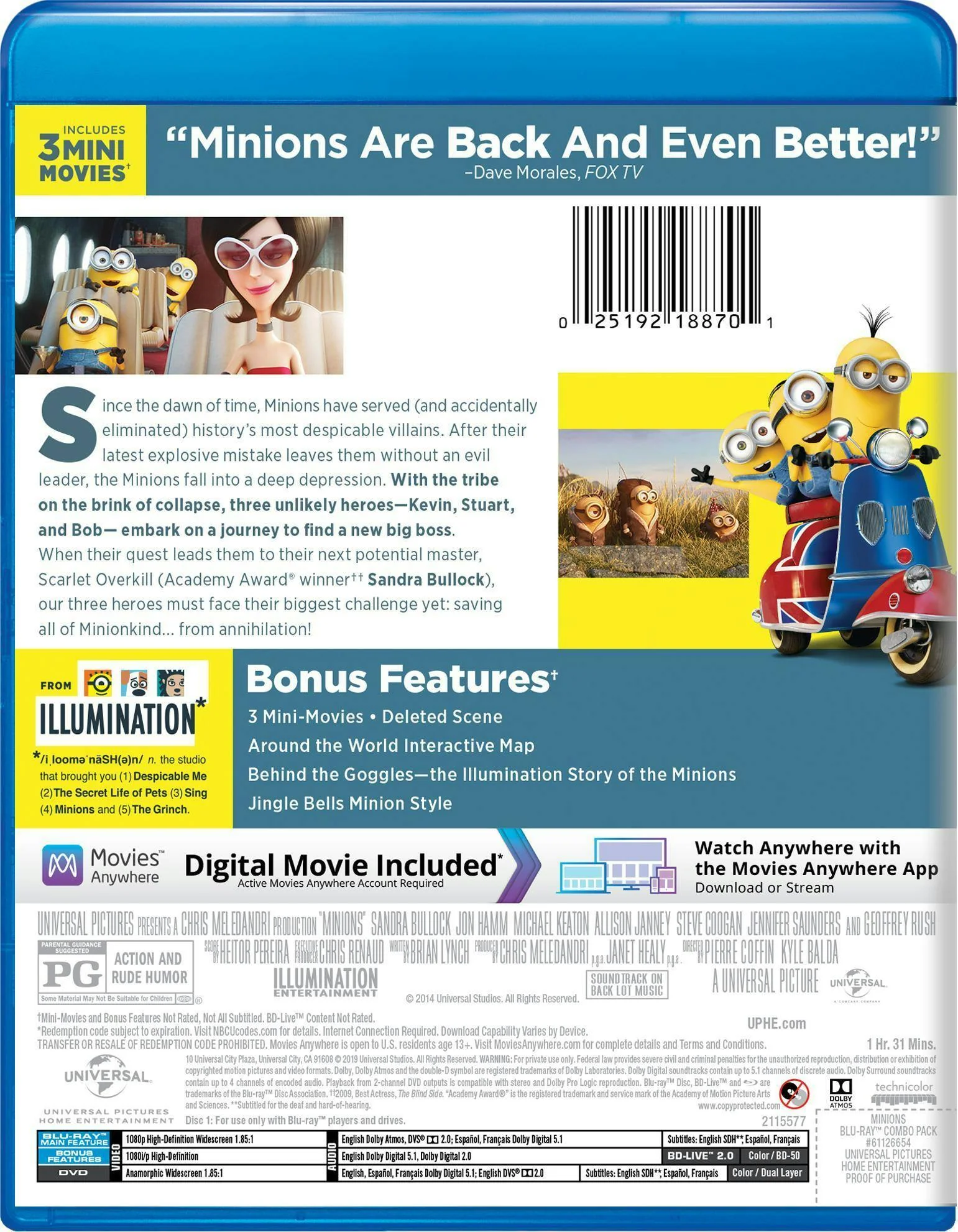 Minions (DVD + Digital) [Blu-ray] - Image 2