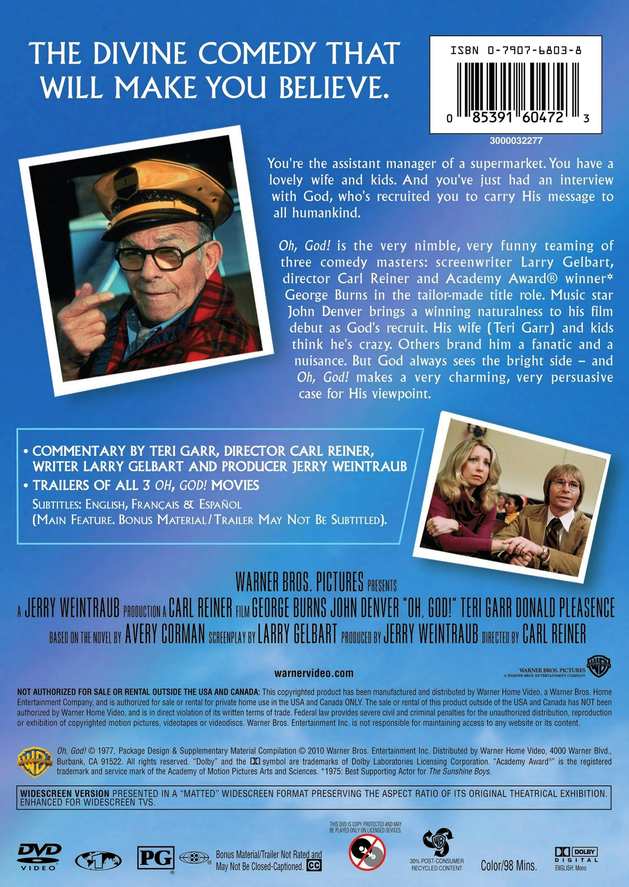 Oh God! (DVD Widescreen) [DVD] - Image 2