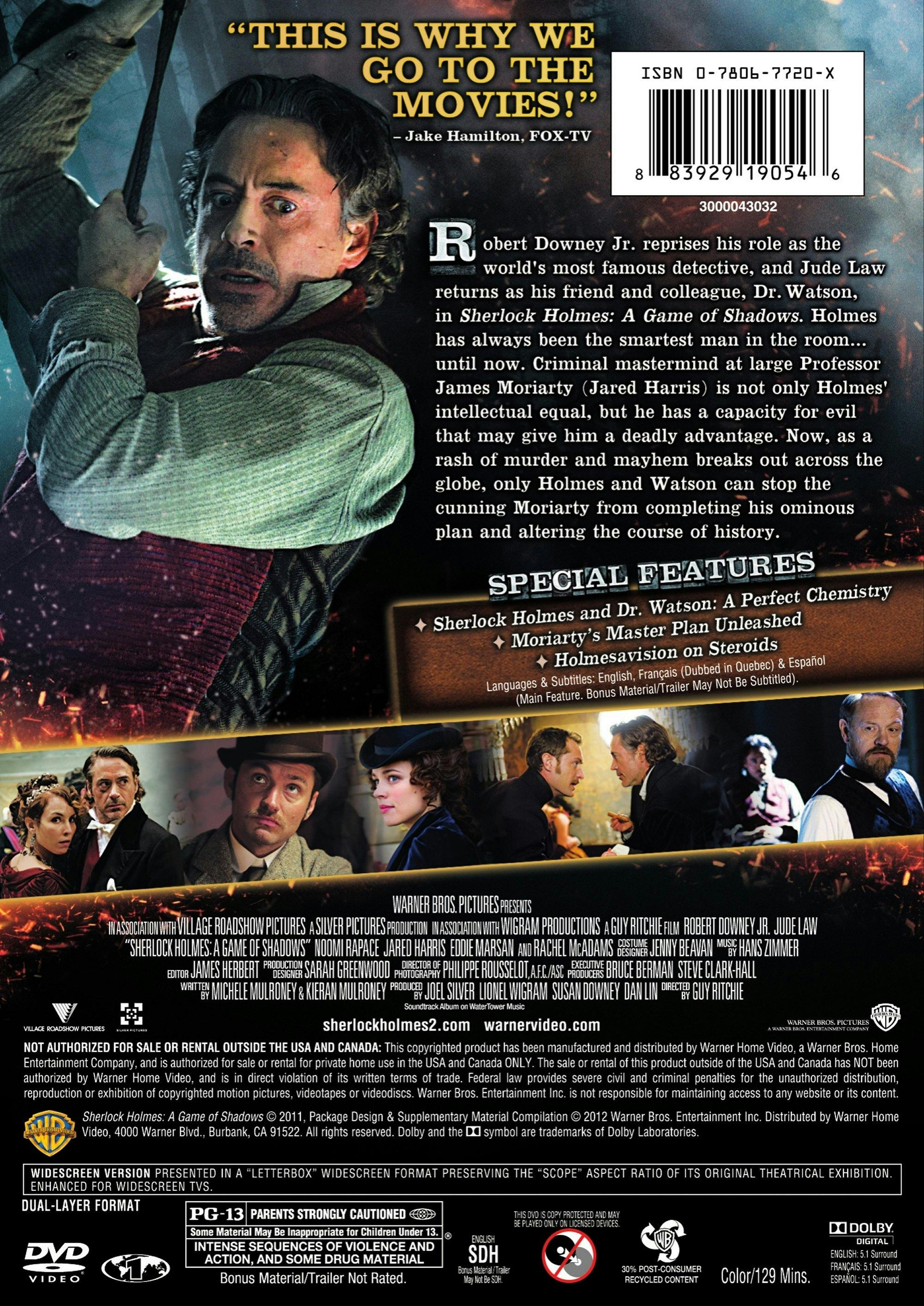 Sherlock Holmes: A Game of Shadows [DVD] - Image 2
