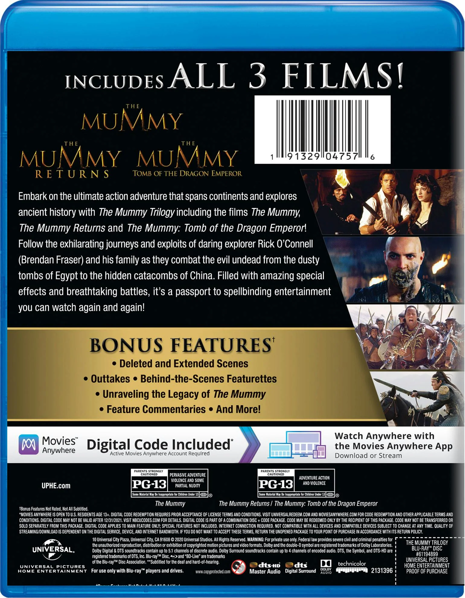 The Mummy/The Mummy Returns/The Mummy: Tomb of the Dragon Emperor (Blu-ray + Digital HD) [Blu-ray] - Image 2