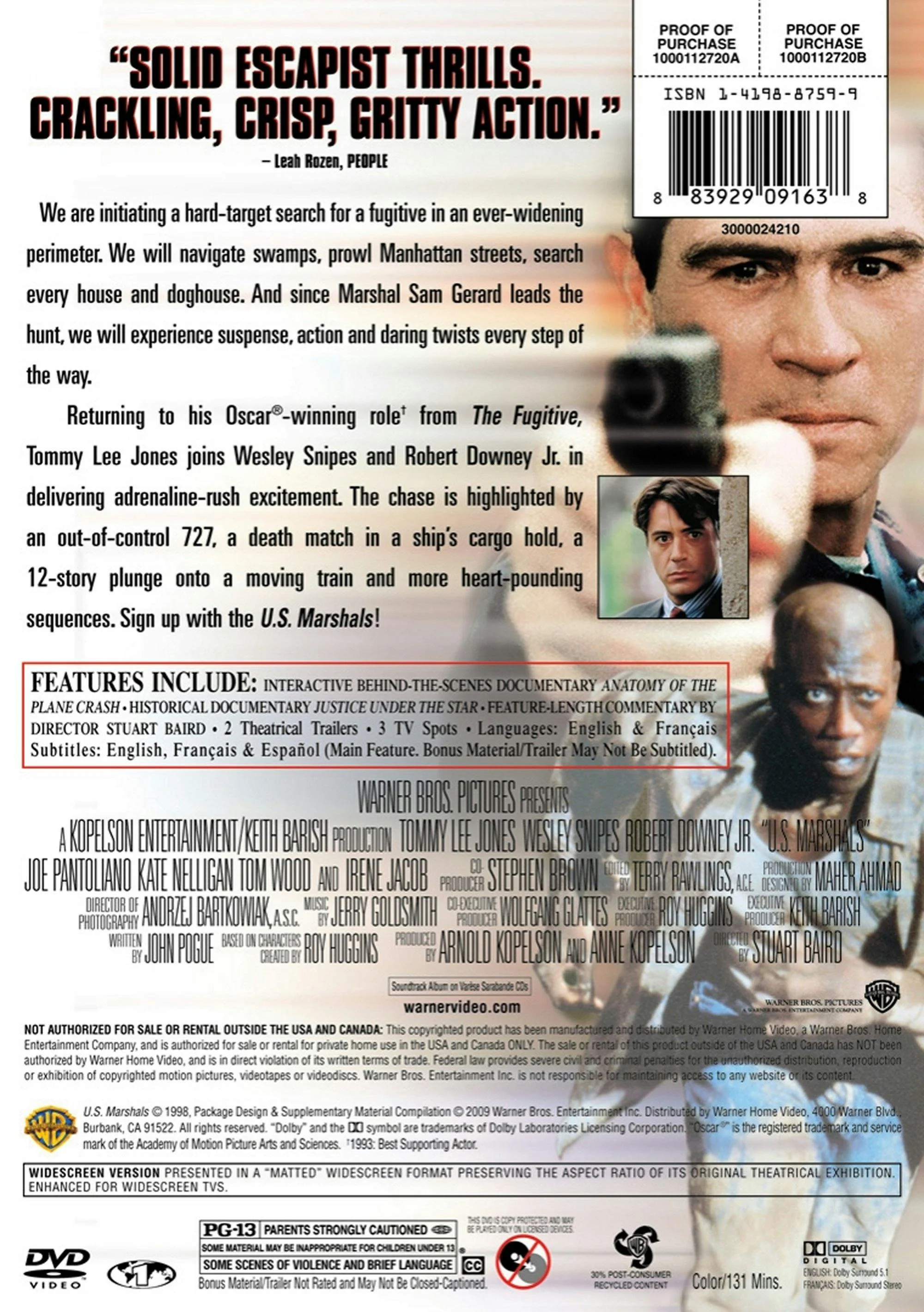 US Marshals (DVD New Packaging) [DVD] - Image 2